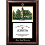 Iowa State University 11w x 8.5h Gold Embossed Diploma Frame with Campus Images Lithograph