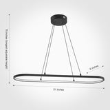 Irene Linear Oval LED Pendant Light - 1-LIGHT