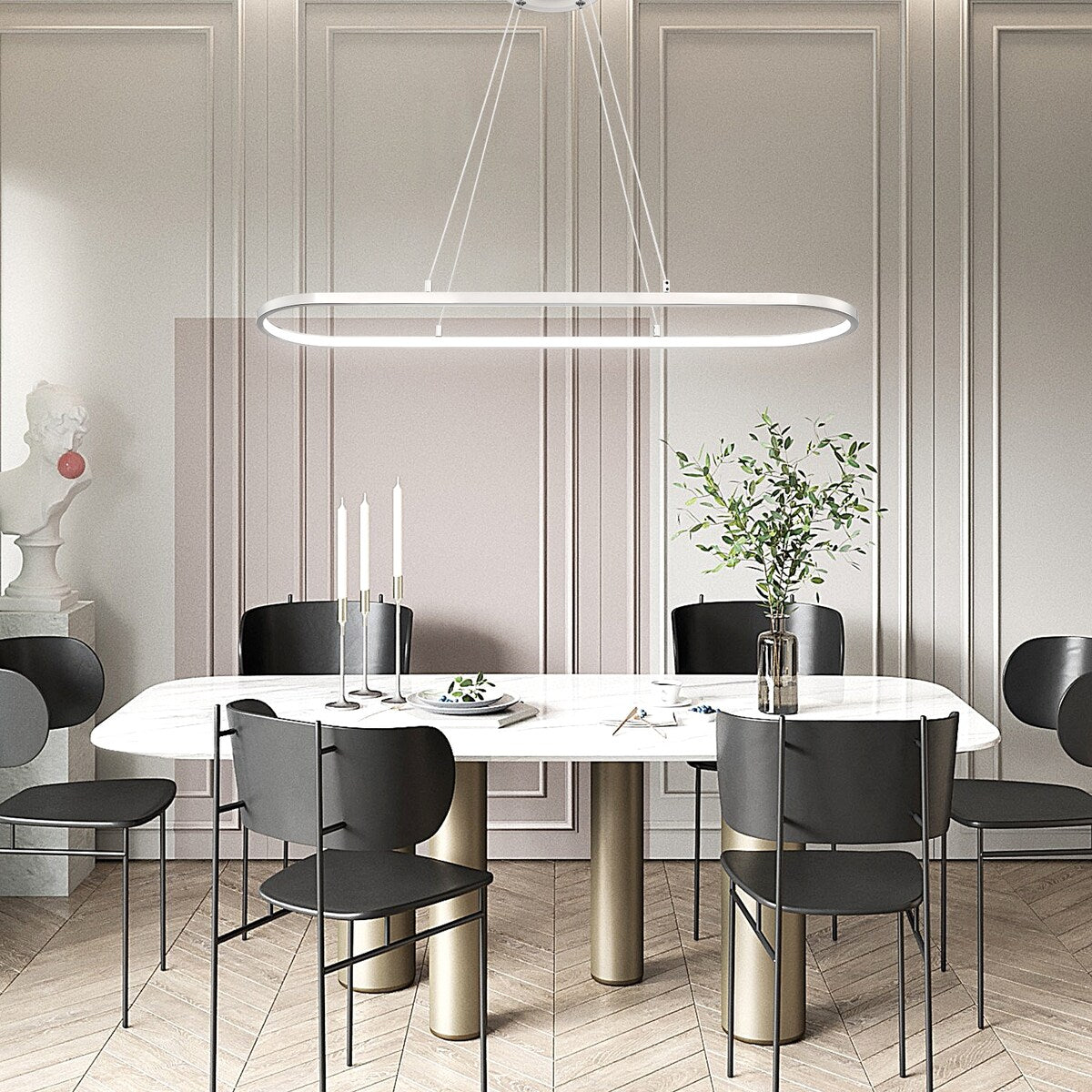 Irene Linear Oval LED Pendant Light - 1-LIGHT