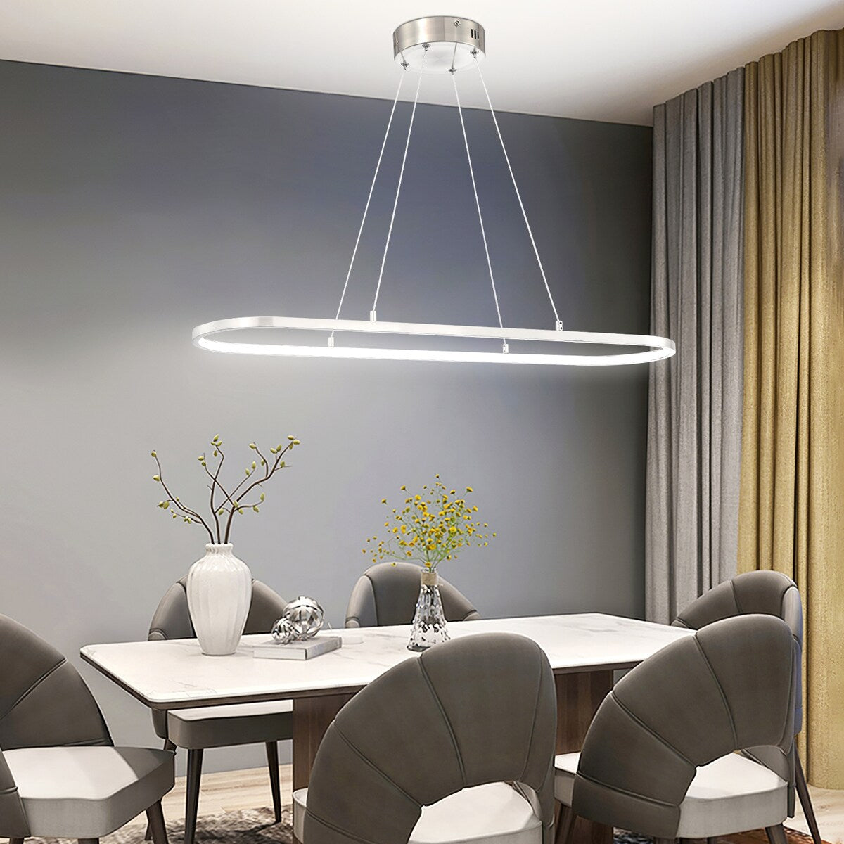 Irene Linear Oval LED Pendant Light - 1-LIGHT