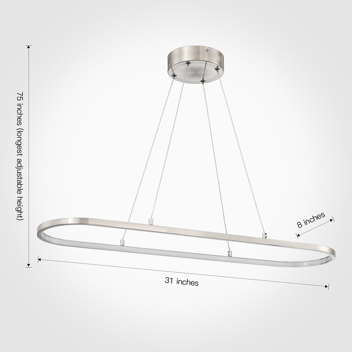 Irene Linear Oval LED Pendant Light - 1-LIGHT