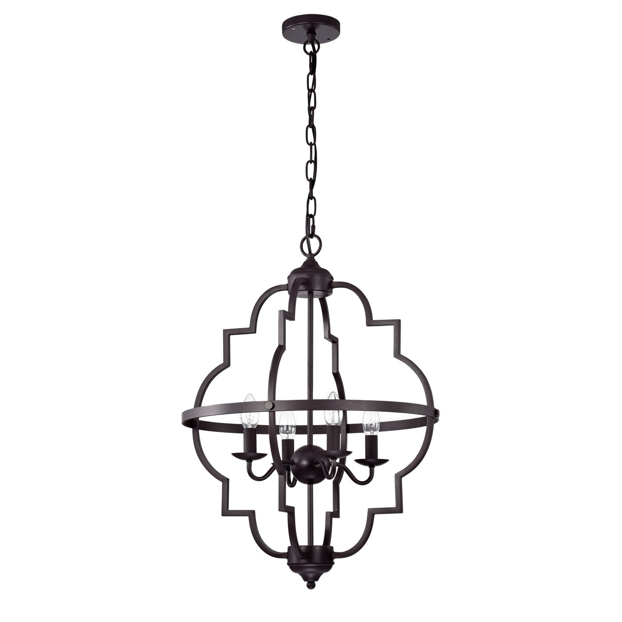 Iron Cage 4-Light Chandelier Oil Rubbed Bronze
