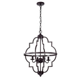 Iron Cage 4-Light Chandelier Oil Rubbed Bronze