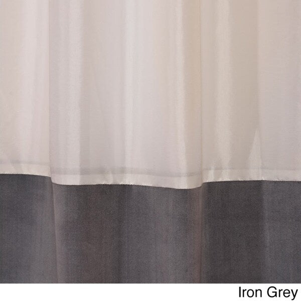 Exclusive Fabrics Eggshell Taffeta and Velvet Banded Curtain Panel - 46 x 84