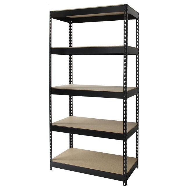 Iron Horse 3800 lb Riveted Shelving, 5-Shelf, 72"Hx36"Wx18"D, Black