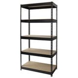 Iron Horse 3800 lb Riveted Shelving, 5-Shelf, 72"Hx36"Wx18"D, Black