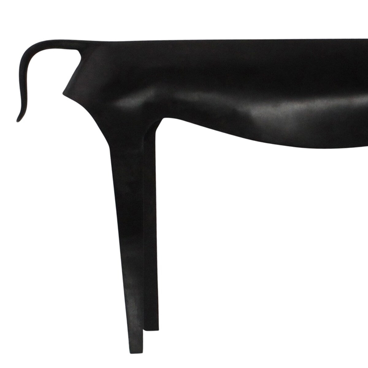 Iron Reindeer Figurine with Rustic Touches, Large, Black