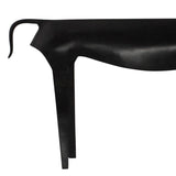 Iron Reindeer Figurine with Rustic Touches, Large, Black