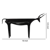 Iron Reindeer Figurine with Rustic Touches, Large, Black