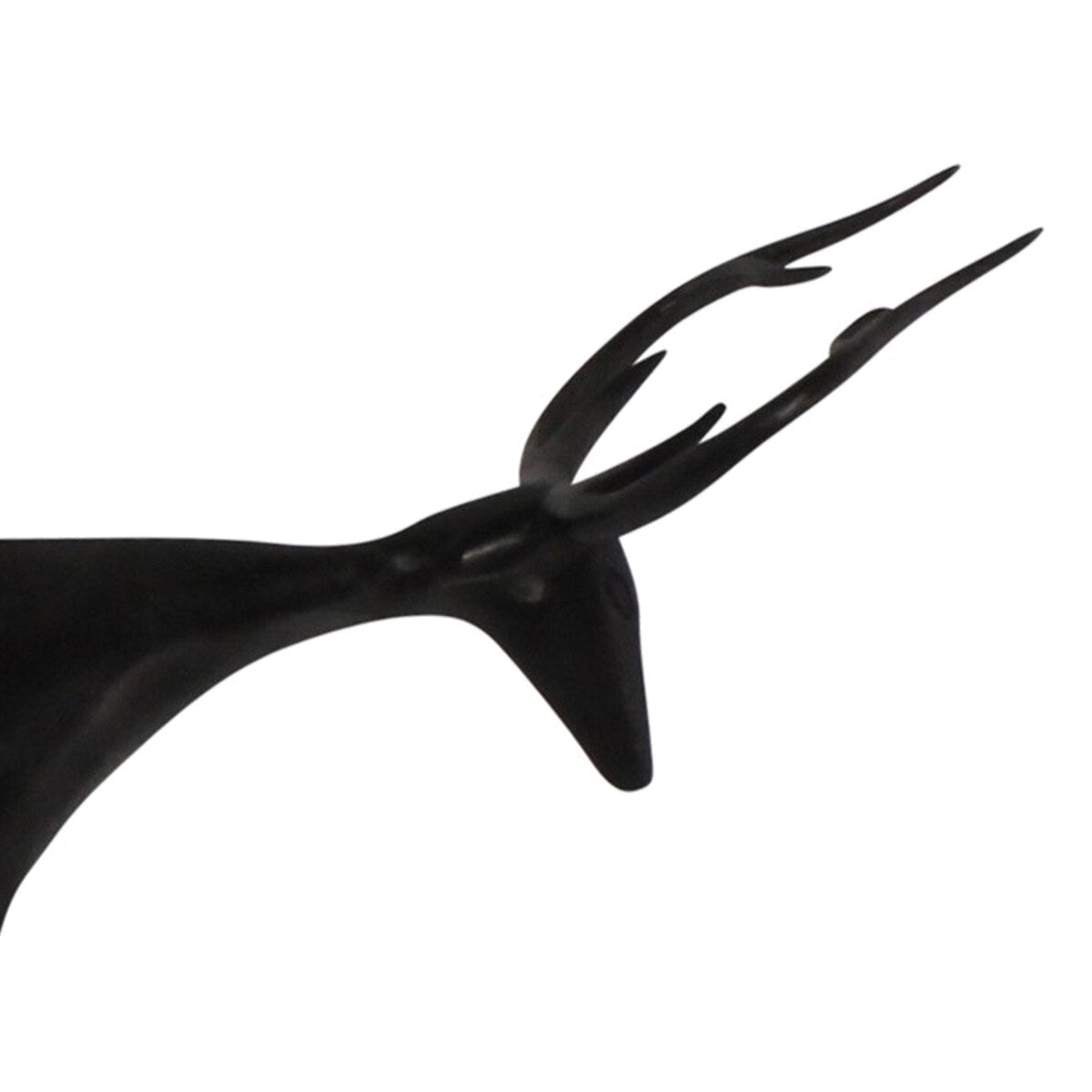 Iron Reindeer Figurine with Rustic Touches, Large, Black