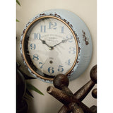 White Iron Vintage Wall Clock No Theme (Set of 2) - 10"L, 10"H