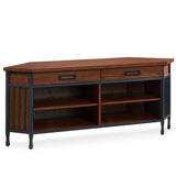 Copper Grove Backan Metal and Wood Corner TV Console