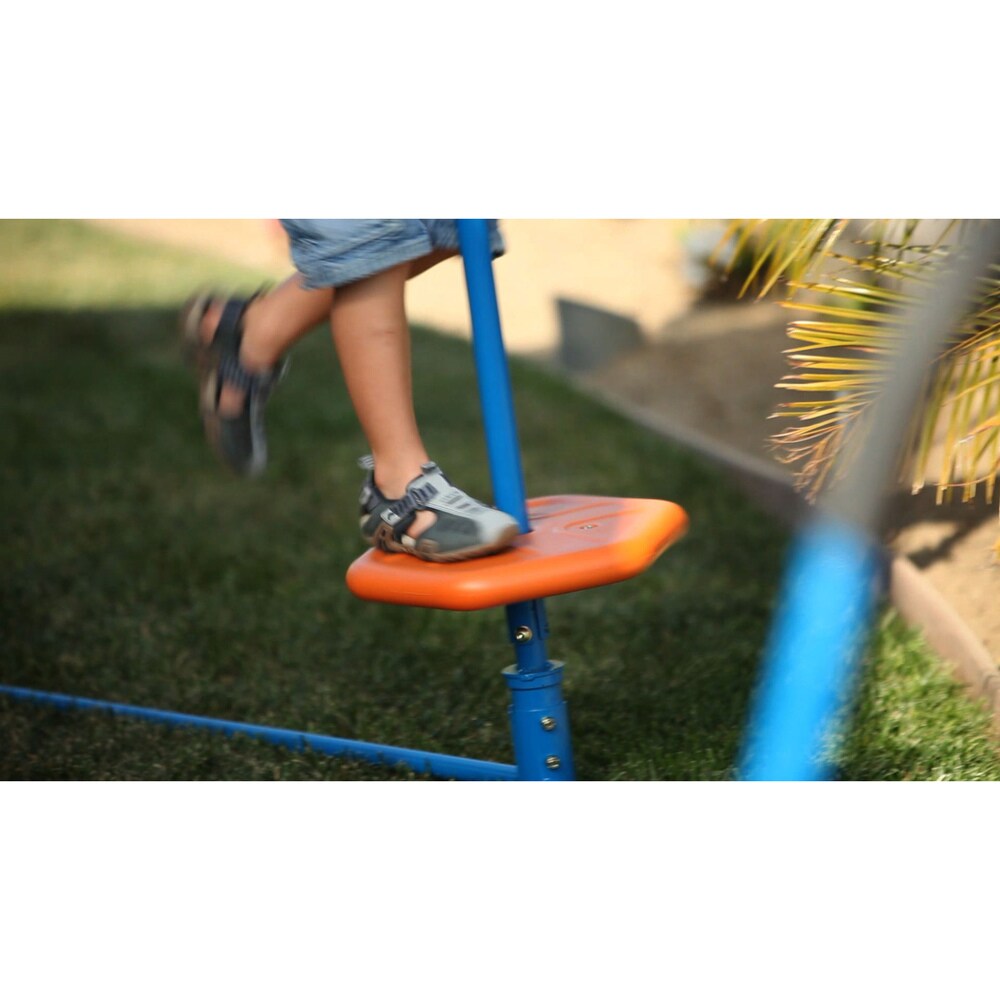 Ironkids Premier 300 Metal Swing Set with Trampoline, Spinner and Protective Sunshade
