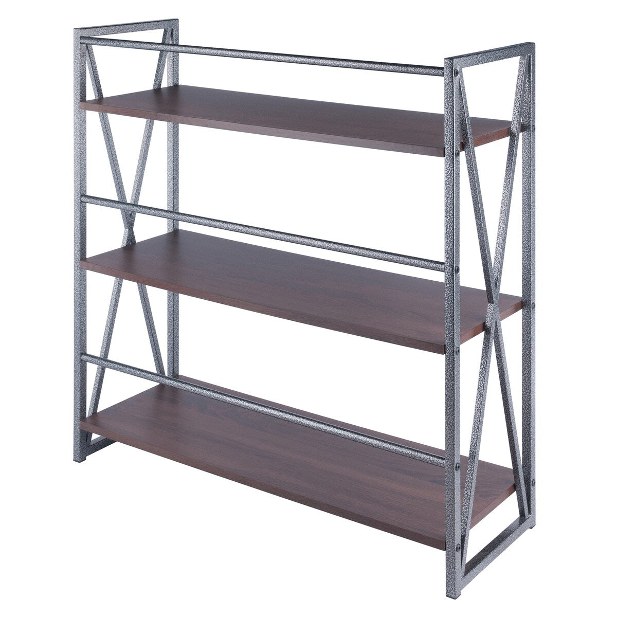 Isa 3/4/5-Tier Shelf, Graphite and Walnut