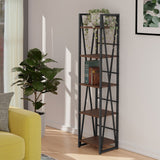 Isa 3/4/5-Tier Shelf, Graphite and Walnut
