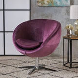 Isla Velvet Fabric Roundback Modern Chair by Christopher Knight Home