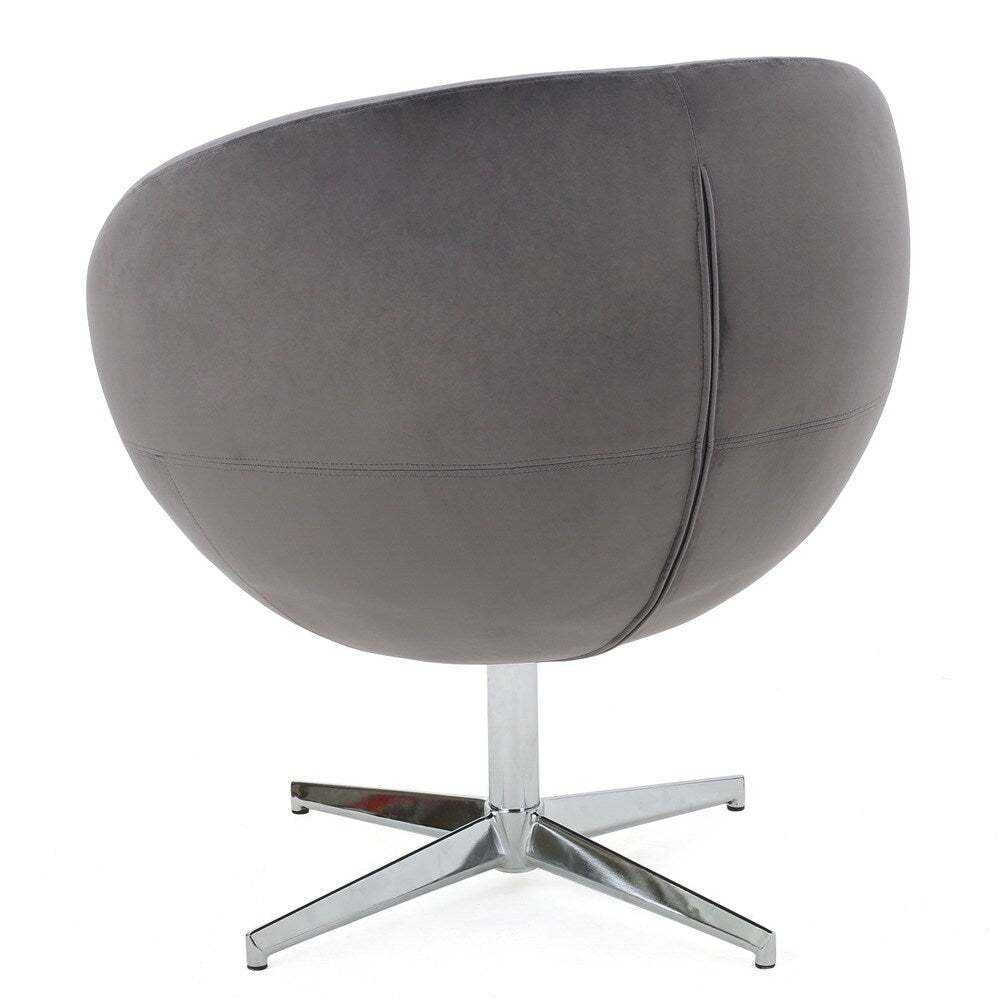 Isla Velvet Fabric Roundback Modern Chair by Christopher Knight Home