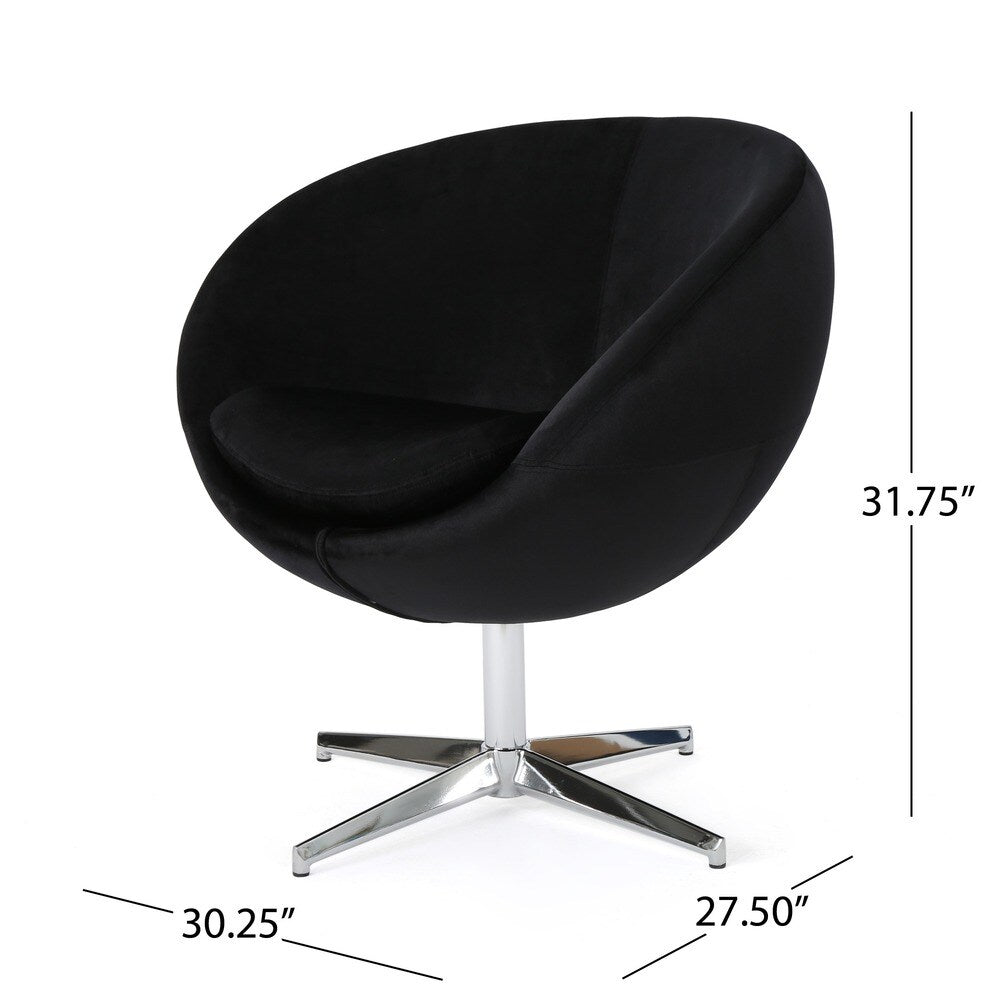 Isla Velvet Fabric Roundback Modern Chair by Christopher Knight Home