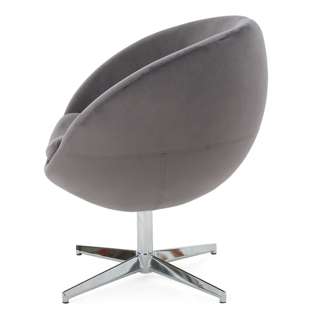 Isla Velvet Fabric Roundback Modern Chair by Christopher Knight Home