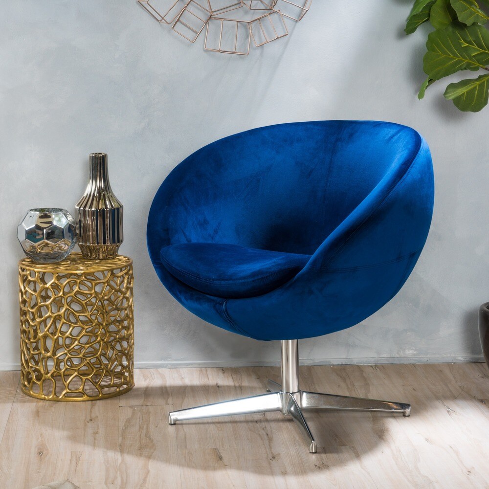 Isla Velvet Fabric Roundback Modern Chair by Christopher Knight Home