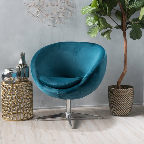 Isla Velvet Fabric Roundback Modern Chair by Christopher Knight Home