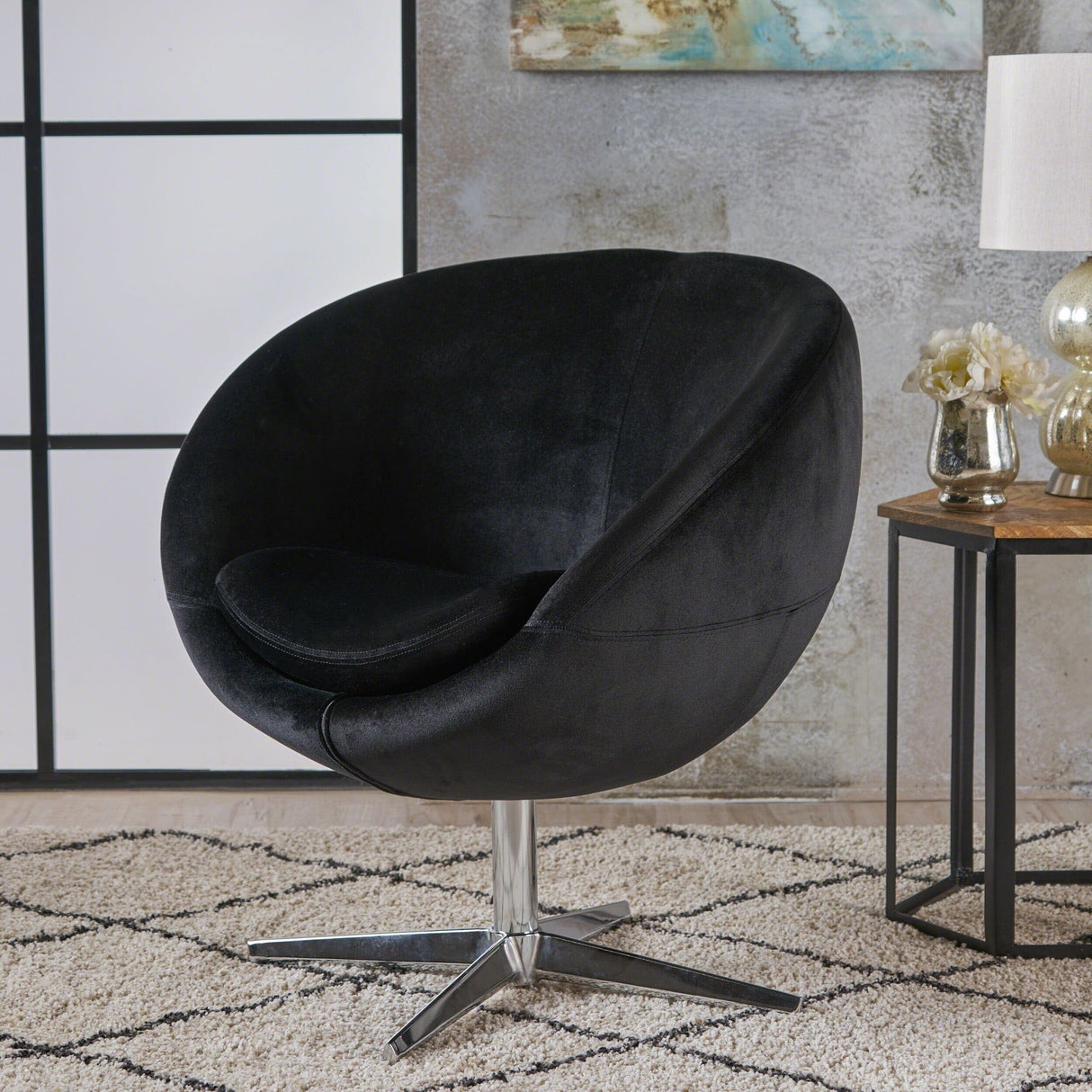 Isla Velvet Fabric Roundback Modern Chair by Christopher Knight Home