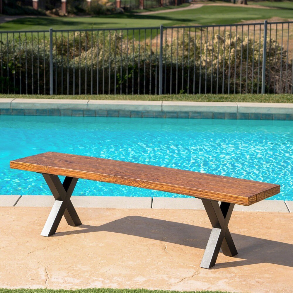 Islamorada Outdoor Light-Weight Concrete Picnic Dining Bench by Christopher Knight Home