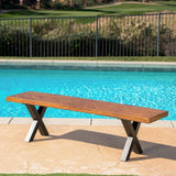 Islamorada Outdoor Light-Weight Concrete Picnic Dining Bench by Christopher Knight Home
