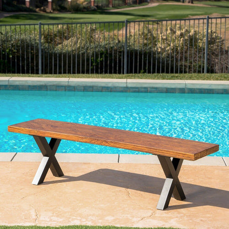 Islamorada Outdoor Light-Weight Concrete Picnic Dining Bench by Christopher Knight Home