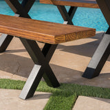 Islamorada Outdoor Light-Weight Concrete Picnic Dining Bench by Christopher Knight Home
