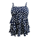 Island Escape Women's Tiered Tankini Top (12, Navy)