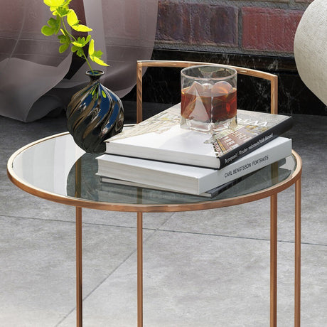 Isolde Glam Tempered Glass Side Table by Christopher Knight Home