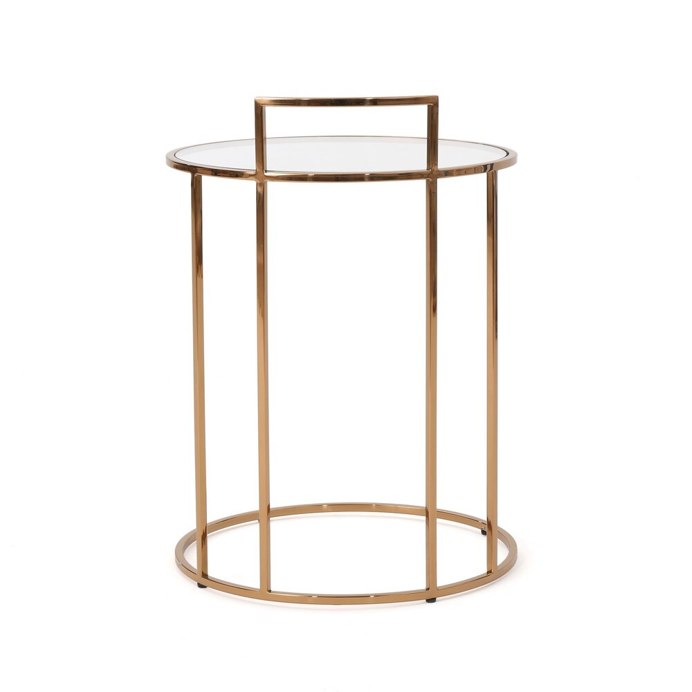 Isolde Glam Tempered Glass Side Table by Christopher Knight Home