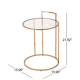 Isolde Glam Tempered Glass Side Table by Christopher Knight Home