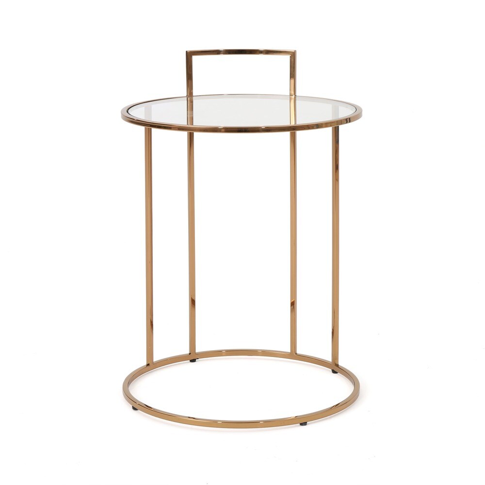 Isolde Glam Tempered Glass Side Table by Christopher Knight Home