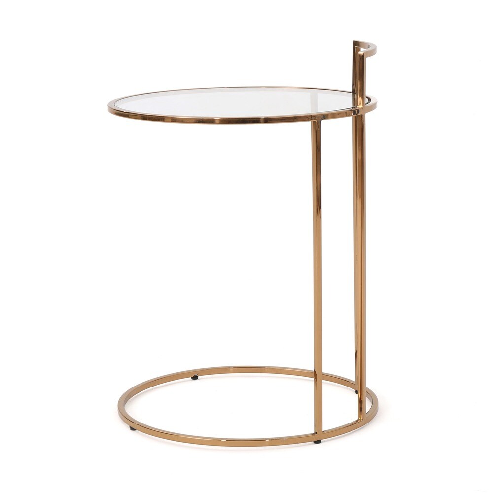 Isolde Glam Tempered Glass Side Table by Christopher Knight Home