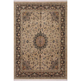 Isphan Pak-Persian Theressa Tan/Black Wool Rug (8'1 x 10'4) - 8'1" x 10'4"