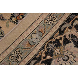 Isphan Pak-Persian Theressa Tan/Black Wool Rug (8'1 x 10'4) - 8'1" x 10'4"