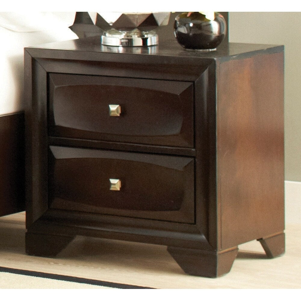 Israel Cappuccino 2-piece Storage Bedroom Set with Nightstand