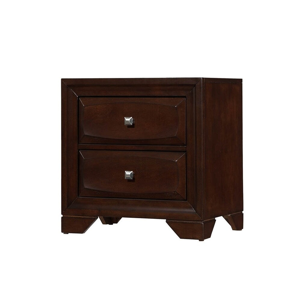 Israel Cappuccino 2-piece Storage Bedroom Set with Nightstand