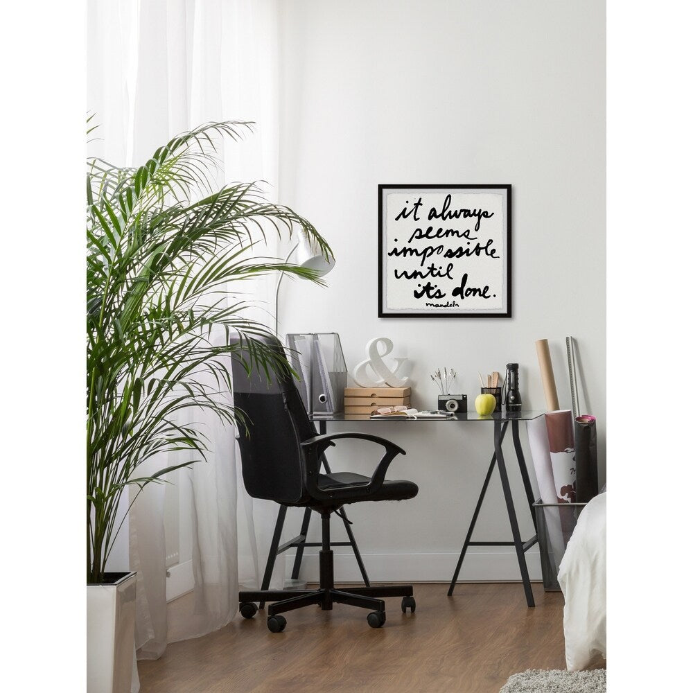 'It Always Seems Impossible Until It's Done' Framed Painting Print - Multi-Color