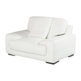 Italian Leather 3 Piece Sofa Set, Plush Cushioning, Steel Base, White