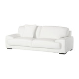 Italian Leather 3 Piece Sofa Set, Plush Cushioning, Steel Base, White
