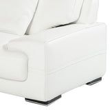 Italian Leather 3 Piece Sofa Set, Plush Cushioning, Steel Base, White