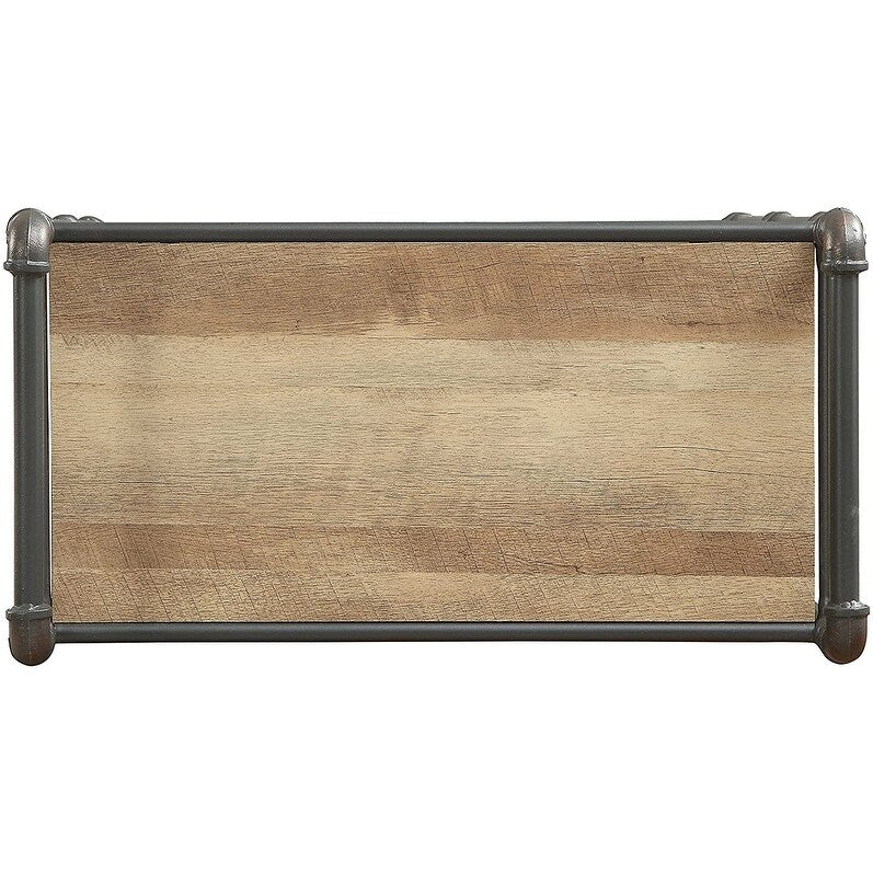 Itzel Bookshelf in Antique Oak & Sandy Gray