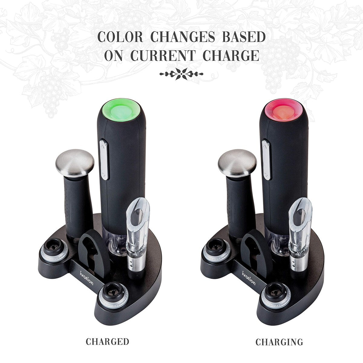 Ivation 7-Piece Electric Wine Opener Set, Deluxe Wine Opener Gift Set