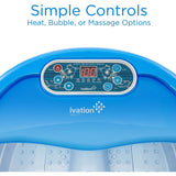 Ivation Foot Spa Massager, Pedicure Foot Spa with Heated Bath & Automatic Massage Rollers