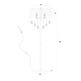 Ivica Chrome 3 Light Metal Crystal Floor Lamp