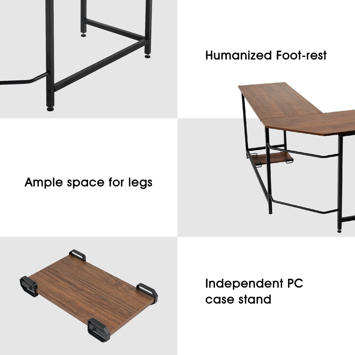 MCombo Corner Desk L-Shaped Desk for Home Office, MDF 7121