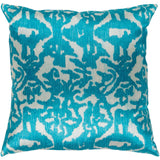 Ivona Traditional Teal Feather Down or Poly Filled Throw Pillow 20-inch
